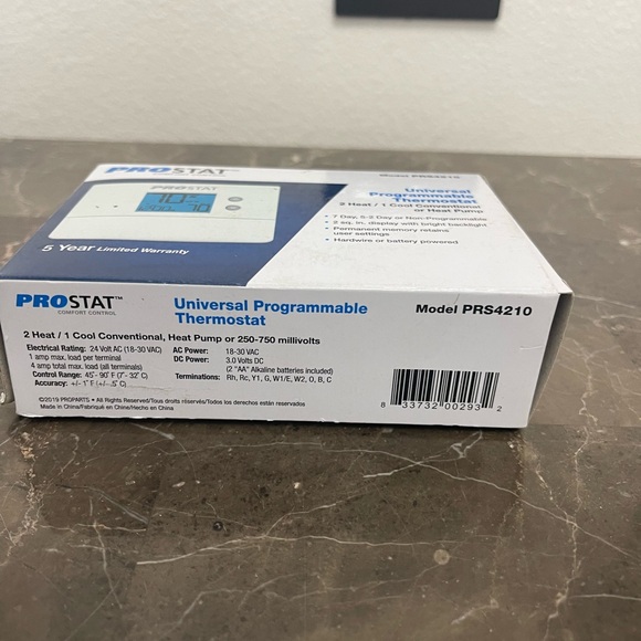 New! Unused! ProStat Universal Programmable Thermostat PRS4210 - Picture 3 of 7